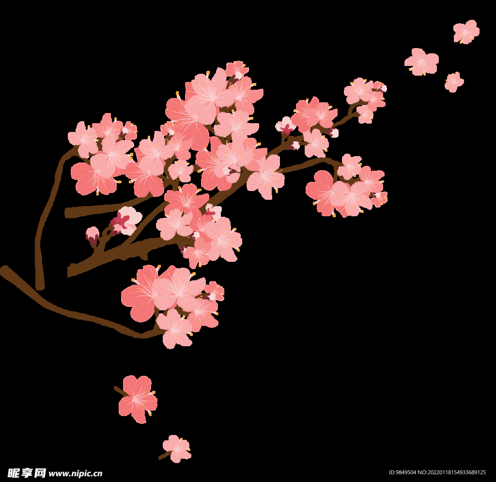 梅花桃花PNG 
