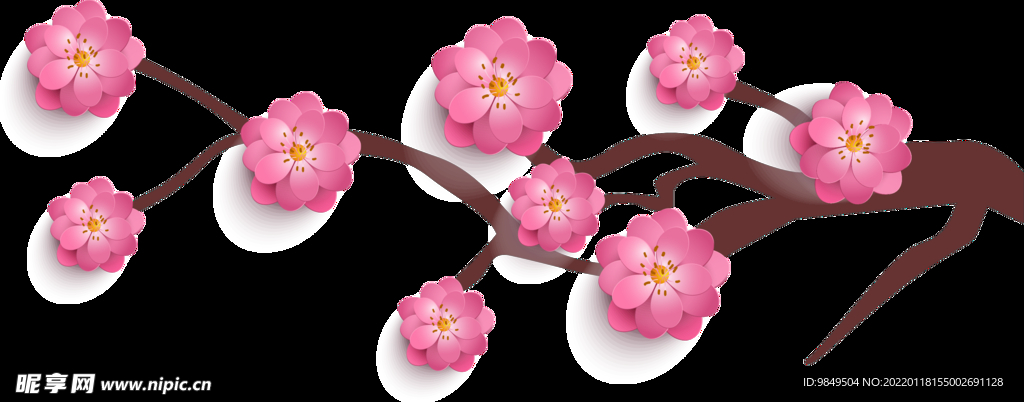 梅花桃花PNG 