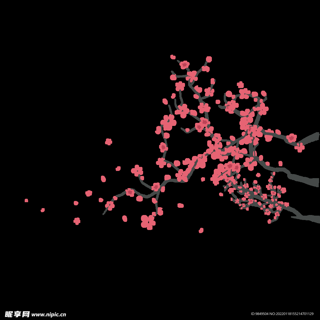 梅花桃花PNG 