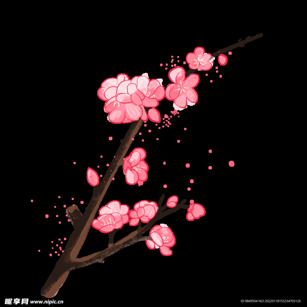 梅花桃花PNG 