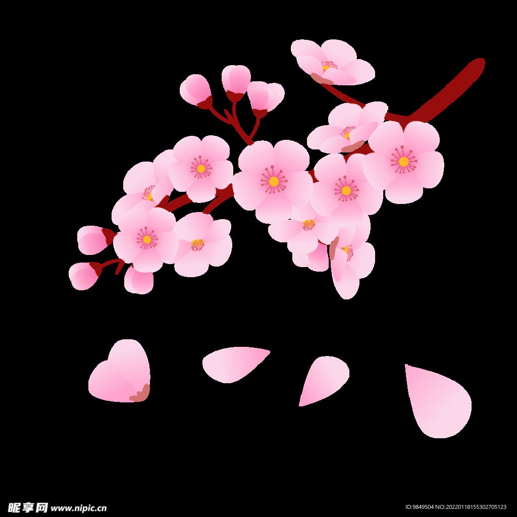 梅花桃花PNG 