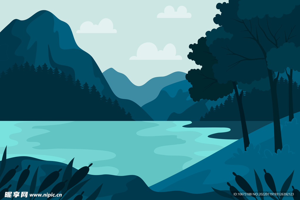 湖泊湖畔背景