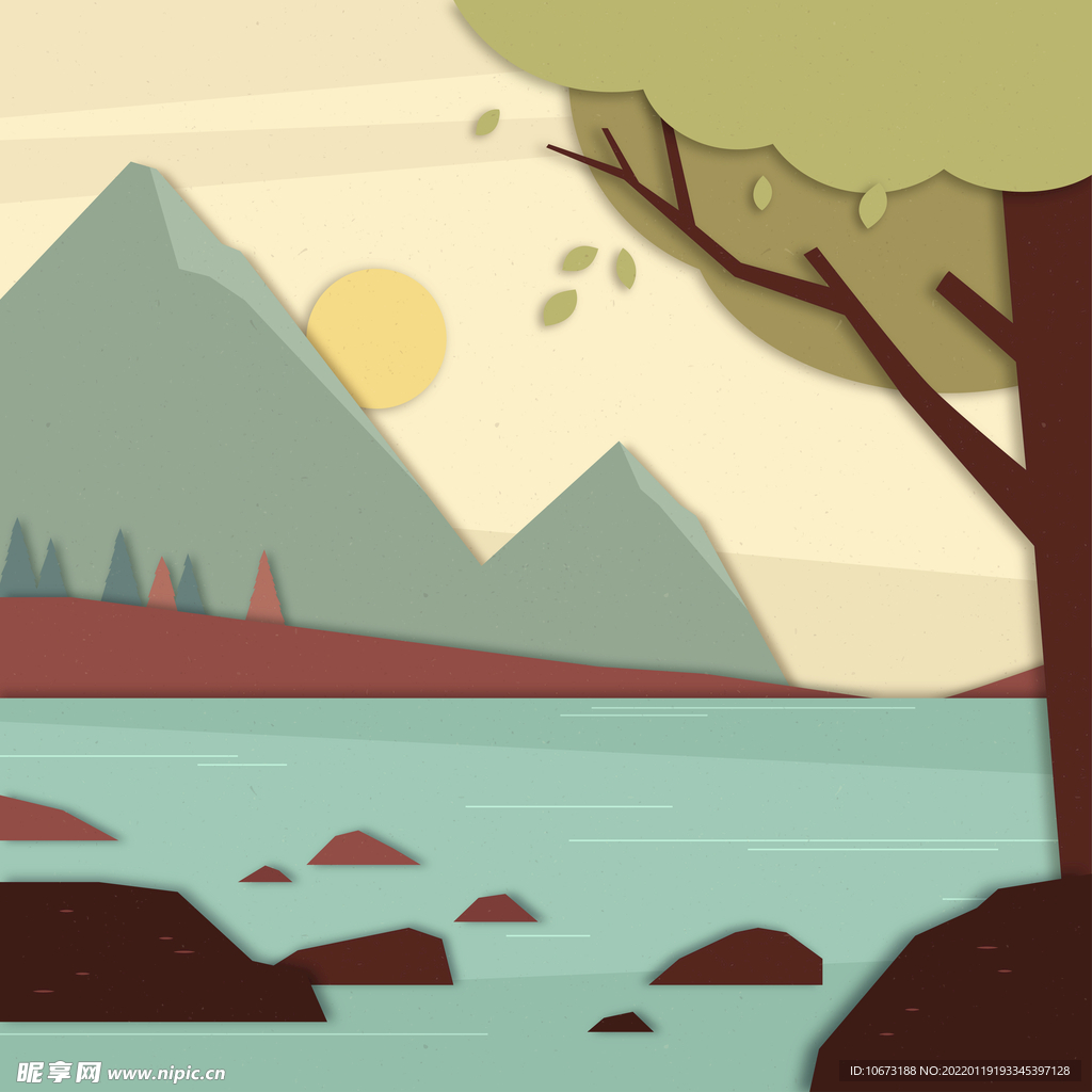 湖泊湖畔背景