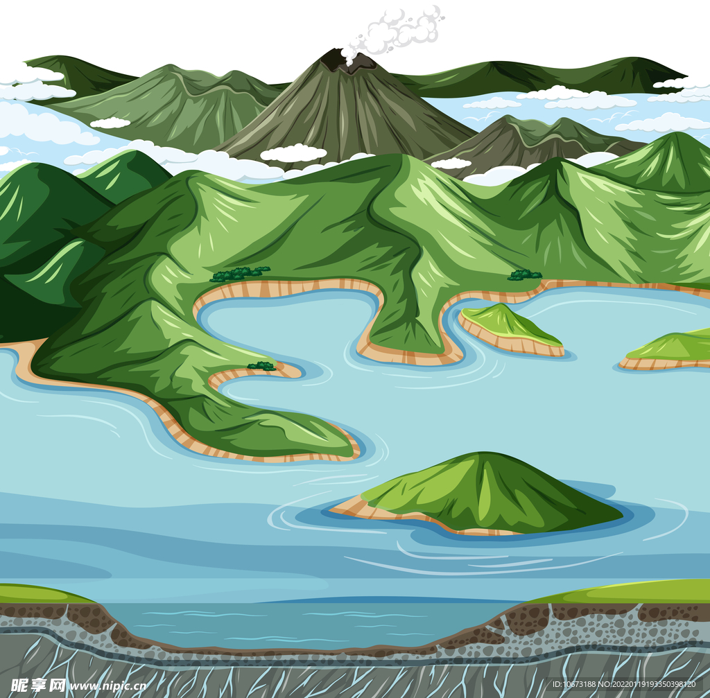 湖泊湖畔背景