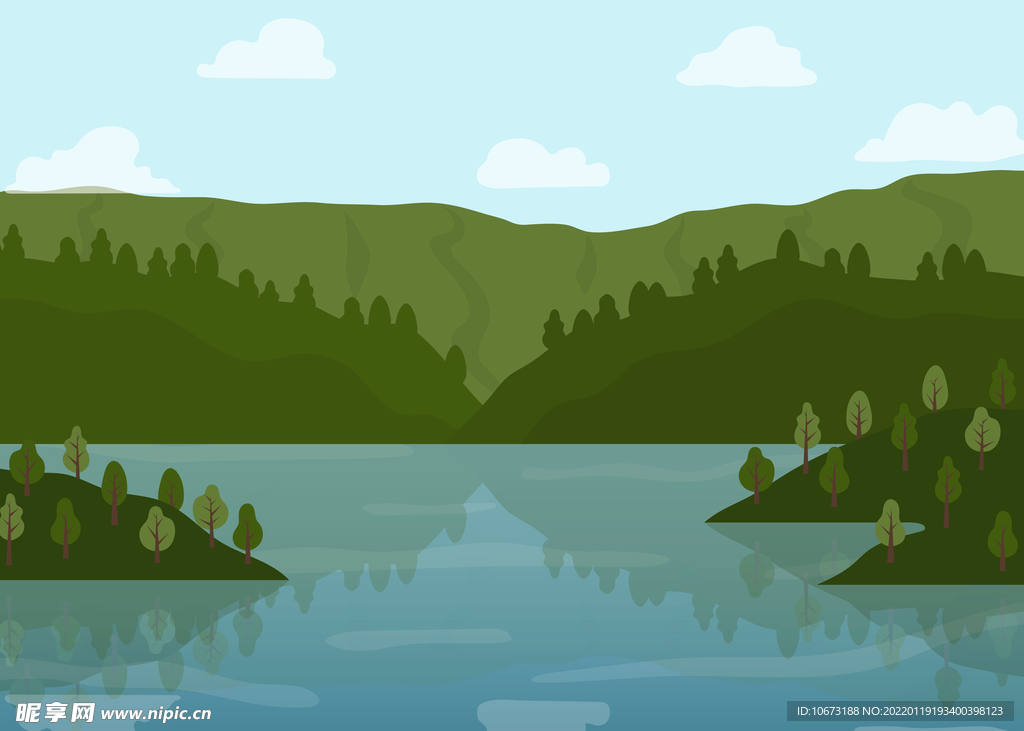 湖泊湖畔背景
