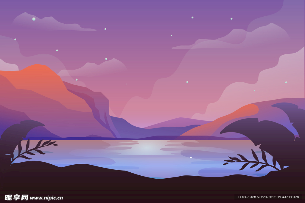 湖泊湖畔背景