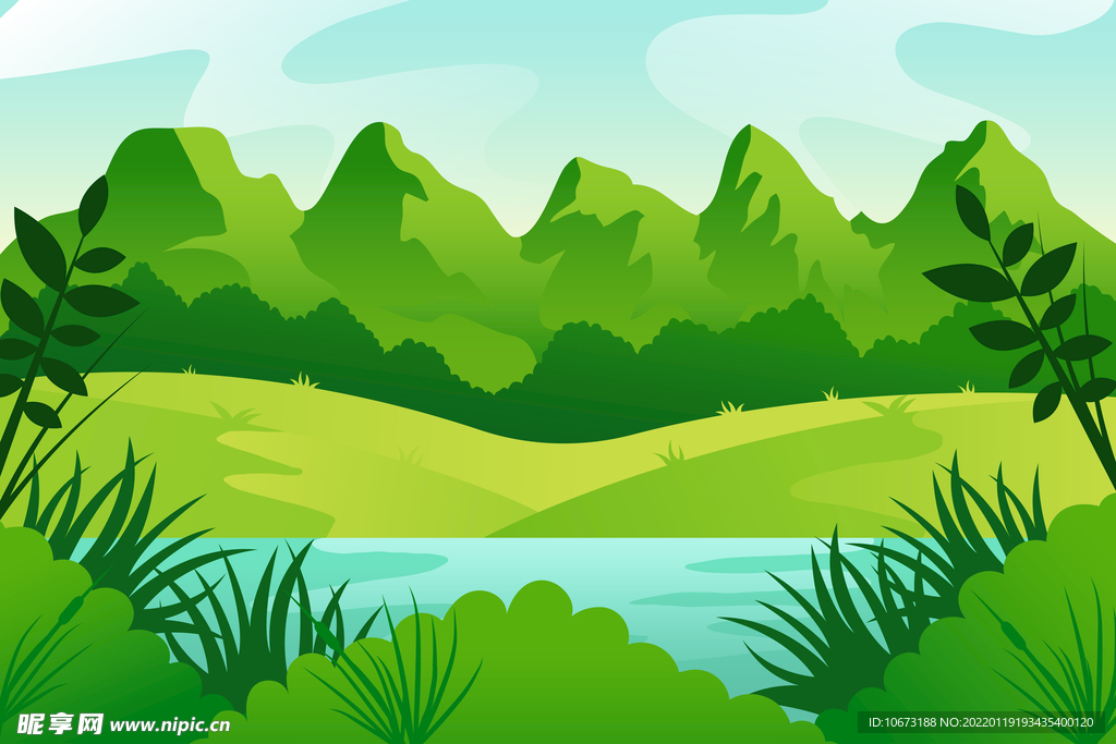 湖泊湖畔背景