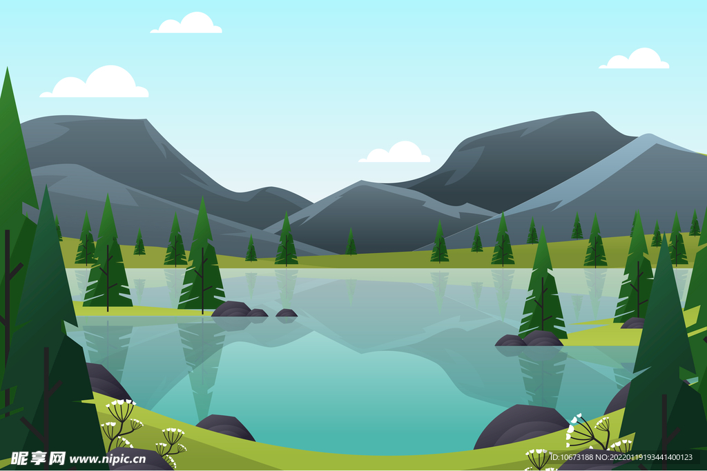 湖泊湖畔背景