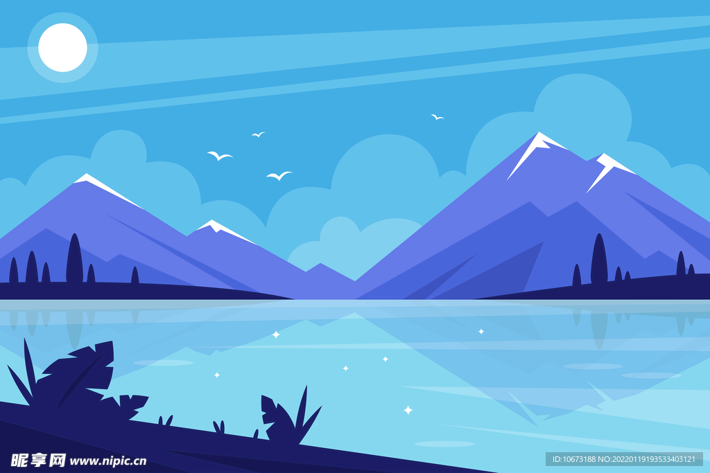 湖泊湖畔背景