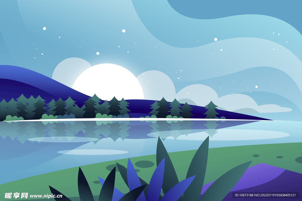湖泊湖畔背景
