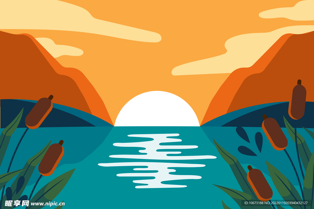 湖泊湖畔背景