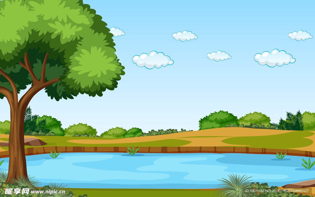 湖泊湖畔背景