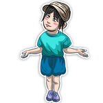 戴帽子摊开双手的小姑娘