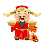 中国新年财神爷和小老虎