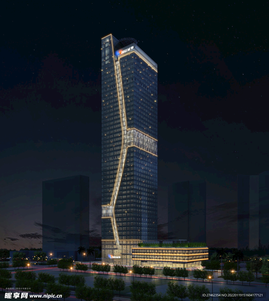 建筑 商业 大厦 夜景  灯光