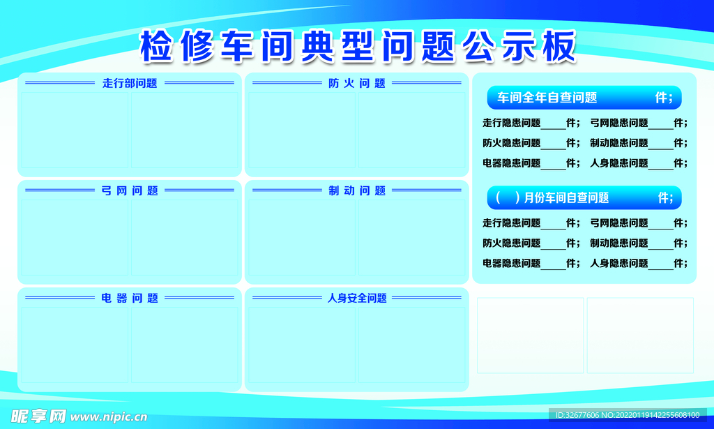 检修车辆典型问题公示板