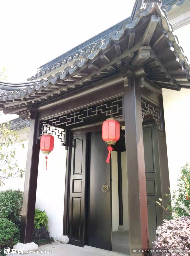 徽派建筑 马头墙 庭院 别墅 