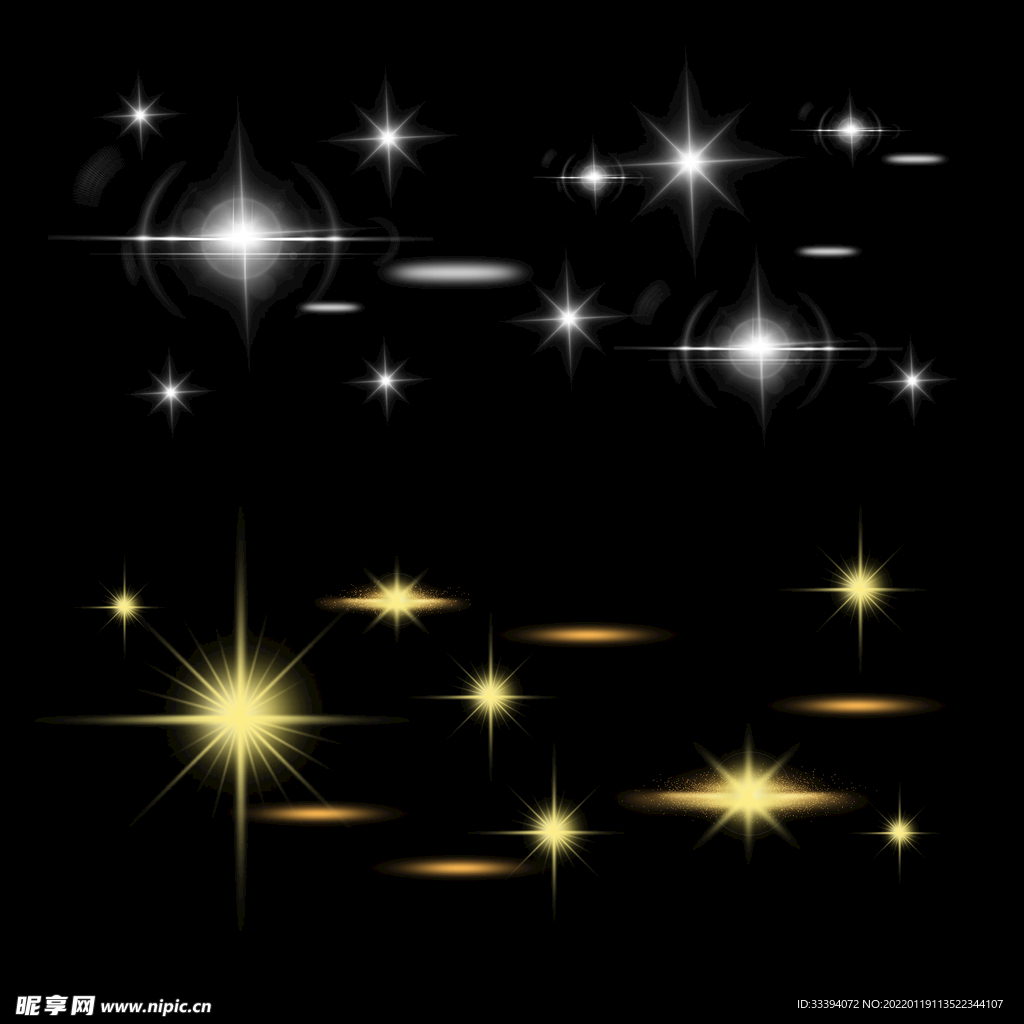 星光金色点光光线光晕炫光高光