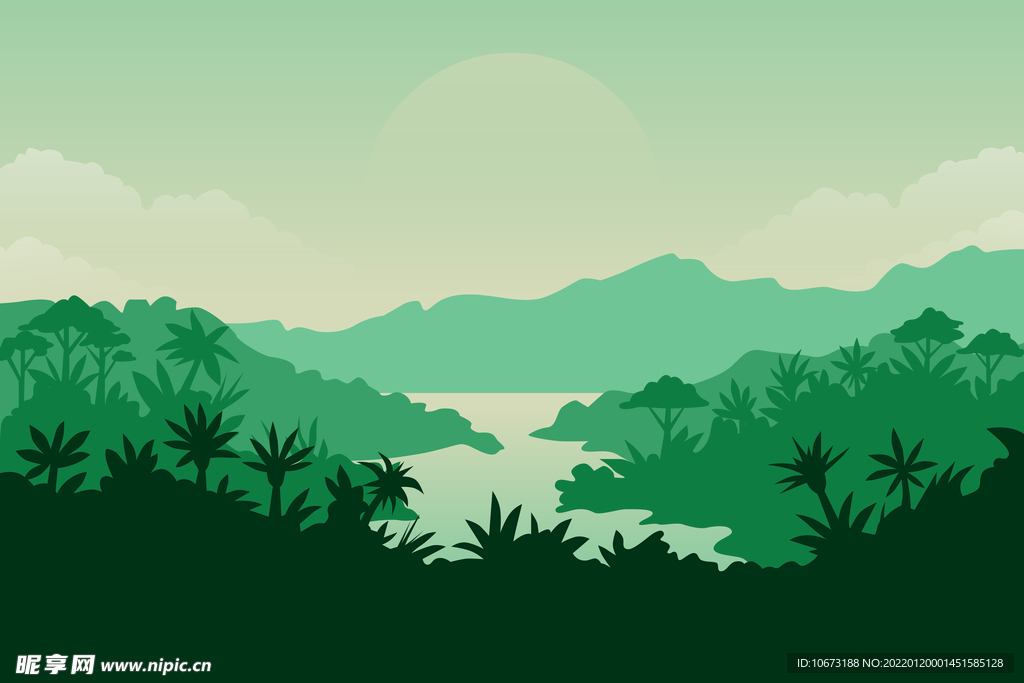 树林雨林背景 