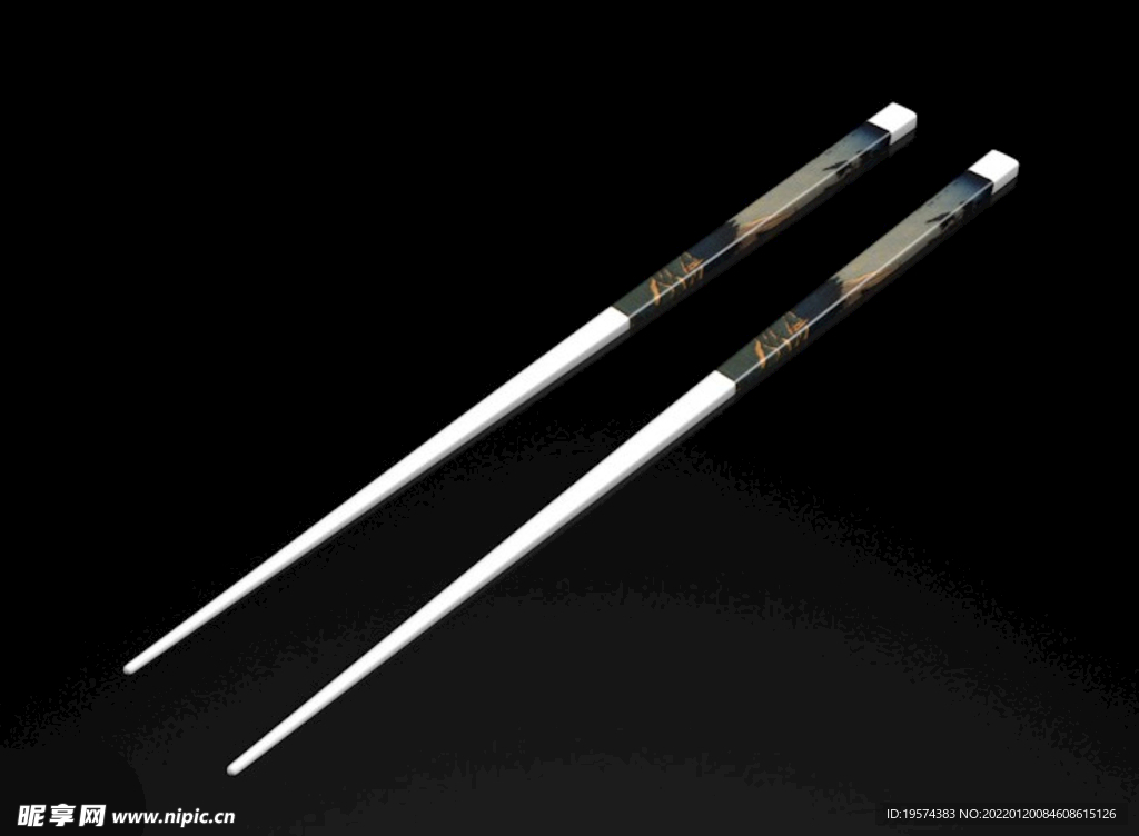 C4D 模型不锈钢筷子