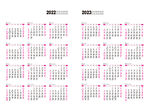 2022-2023日历二色矢量