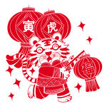  剪纸老虎 