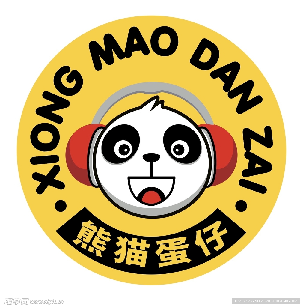 熊猫蛋仔门头矢量招牌
