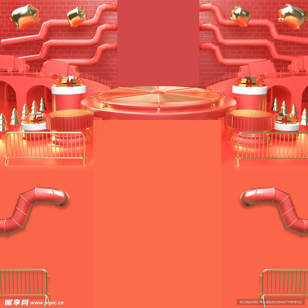 立体展台 C4D电商海报 台子