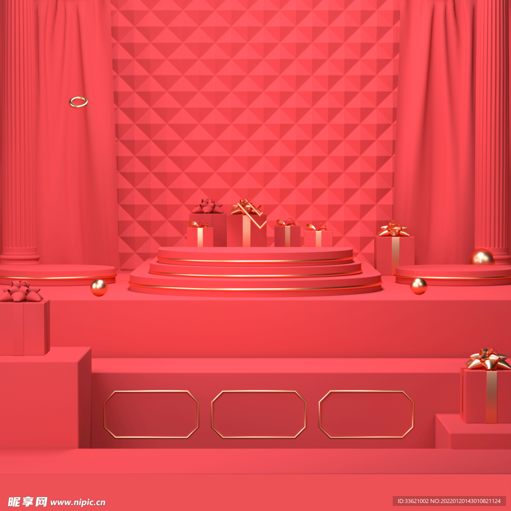 立体展台 C4D电商海报 台子