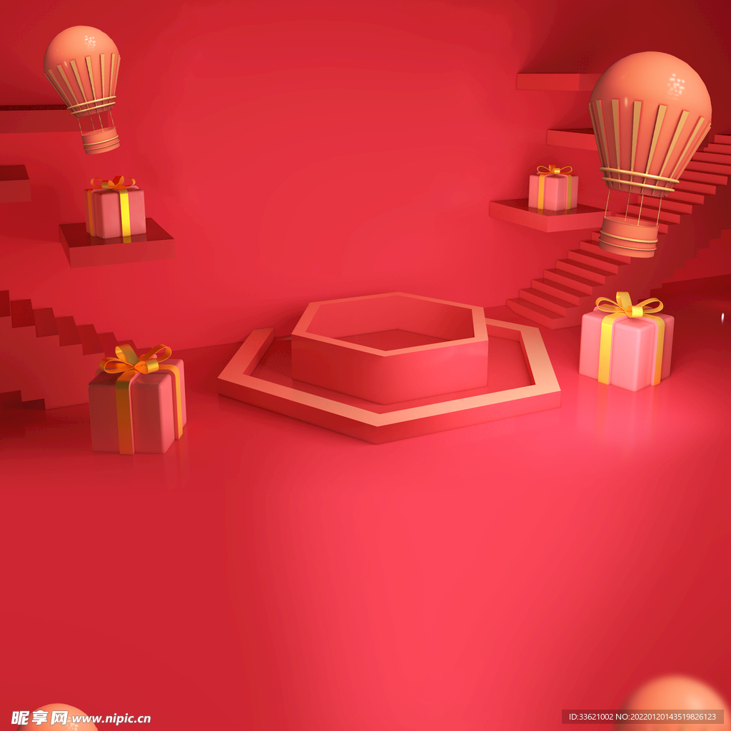 立体展台 C4D电商海报 台子