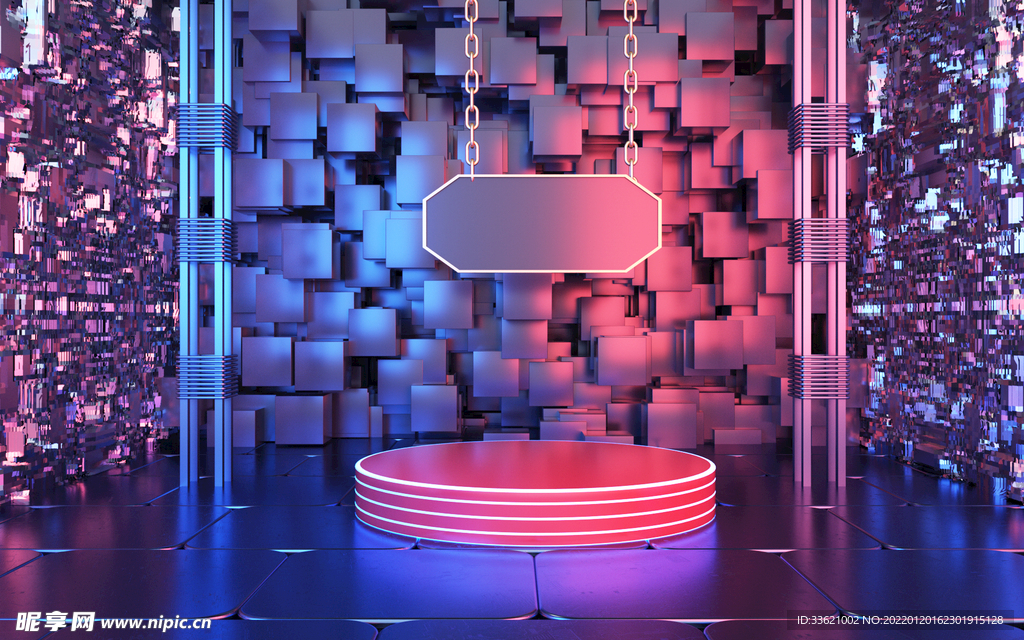立体展台 C4D电商海报 场景