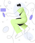 创意抽象人物插画  