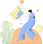 创意抽象人物插画  