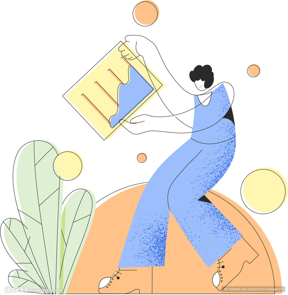 创意抽象人物插画  