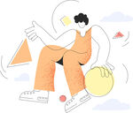 创意抽象人物插画  