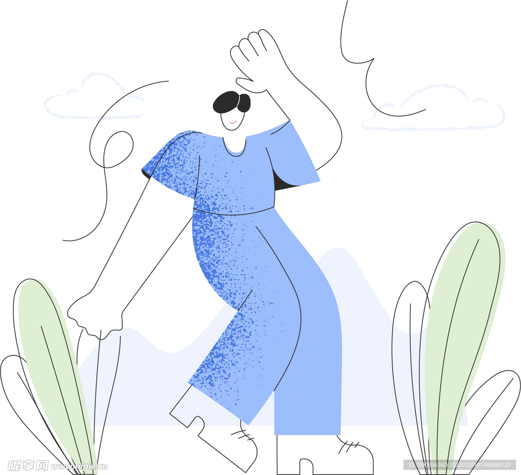 创意抽象人物插画  