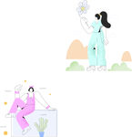 创意抽象人物插画  