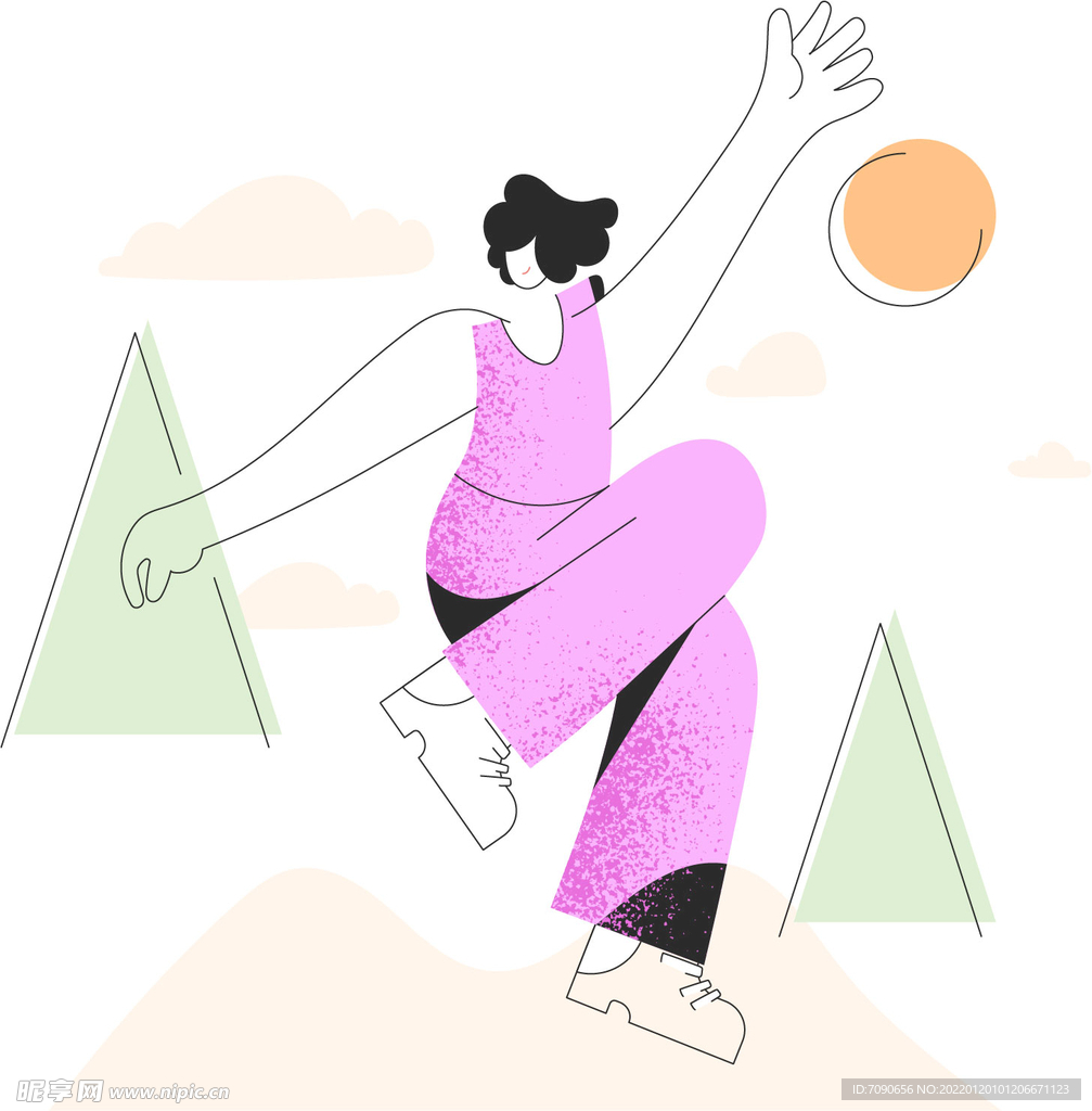 创意抽象人物插画  