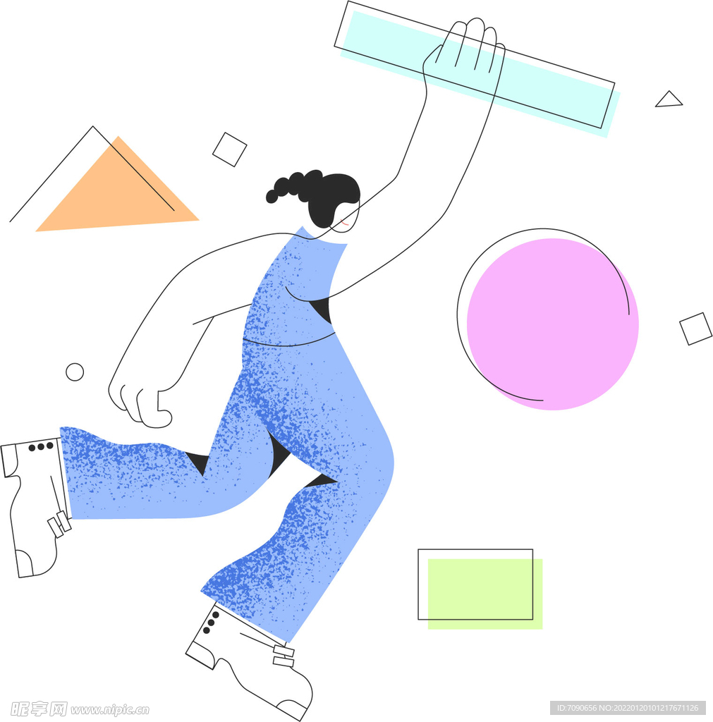 创意抽象人物插画  