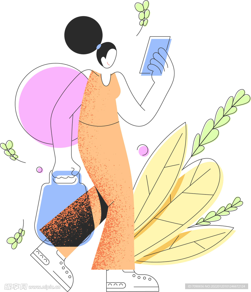 创意抽象人物插画  