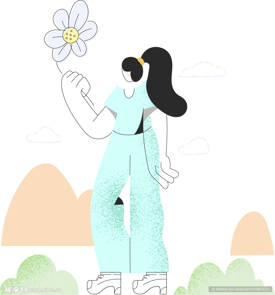 创意抽象人物插画  