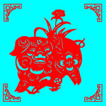 猪剪纸