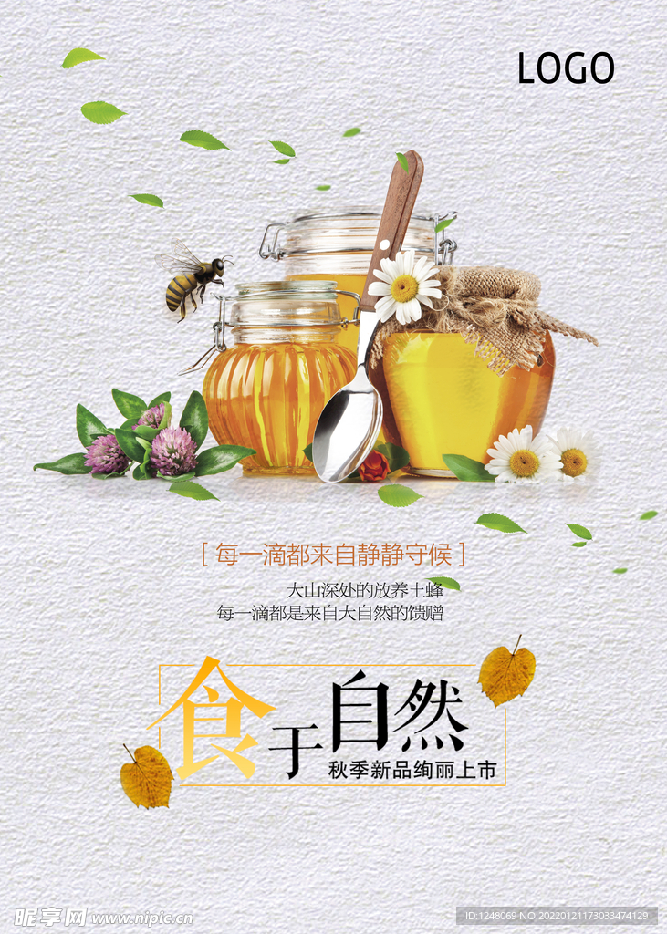 天然蜂蜜促销海报
