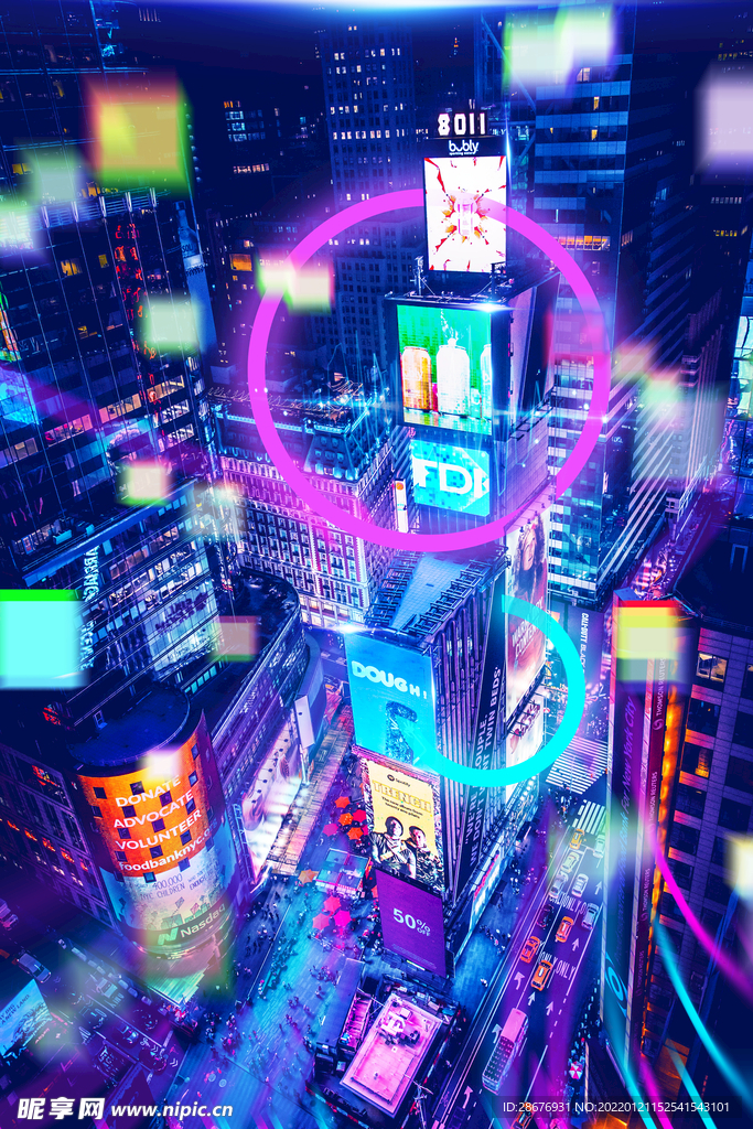 未来城市科技赛博朋克风格背景