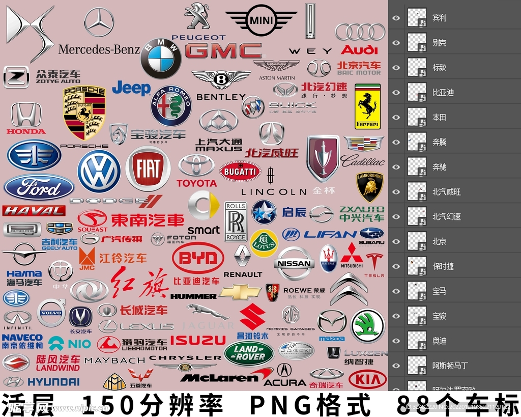 世界各国的名车标志图片素材-编号27134731-图行天下