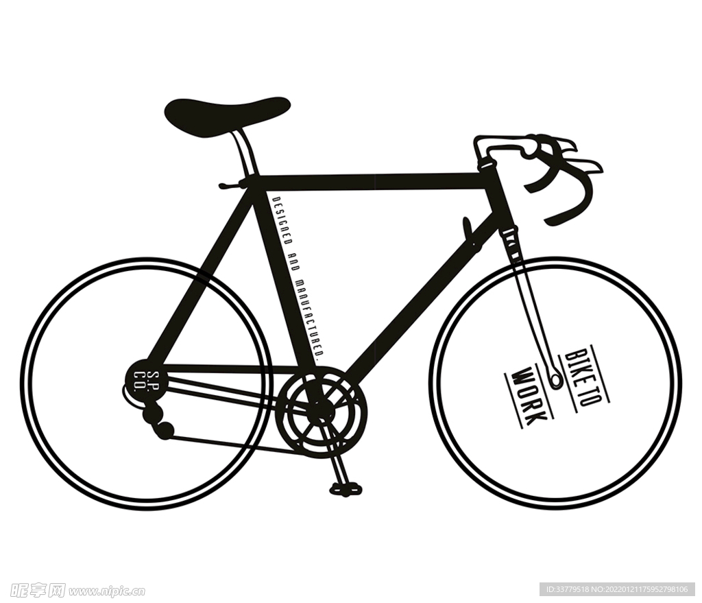 创意手绘卡通自行车单车交通工具