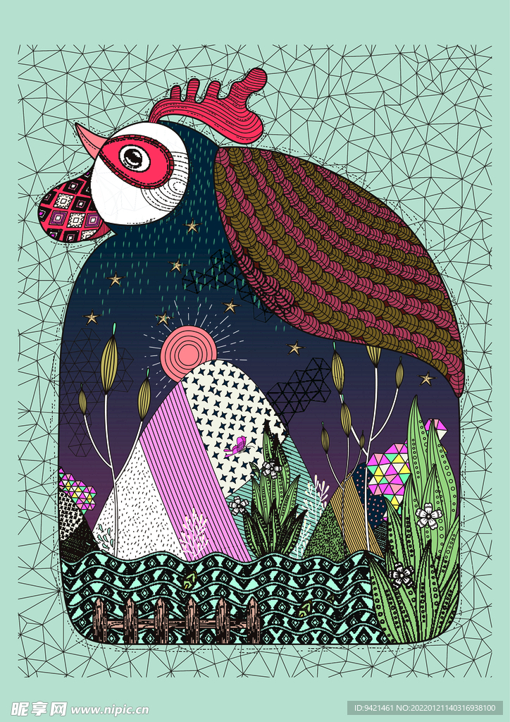 纹样公鸡