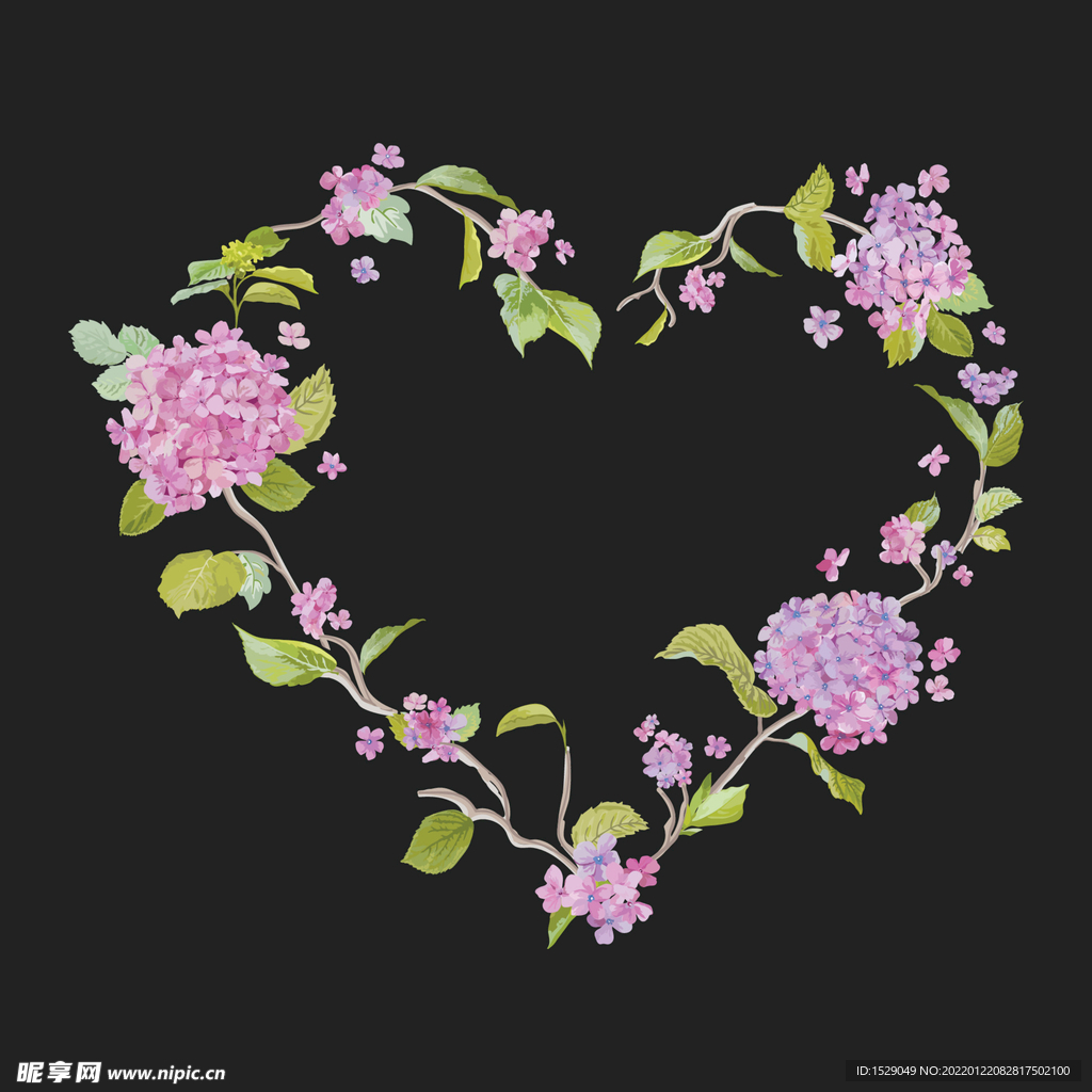 手绘淡彩花朵  