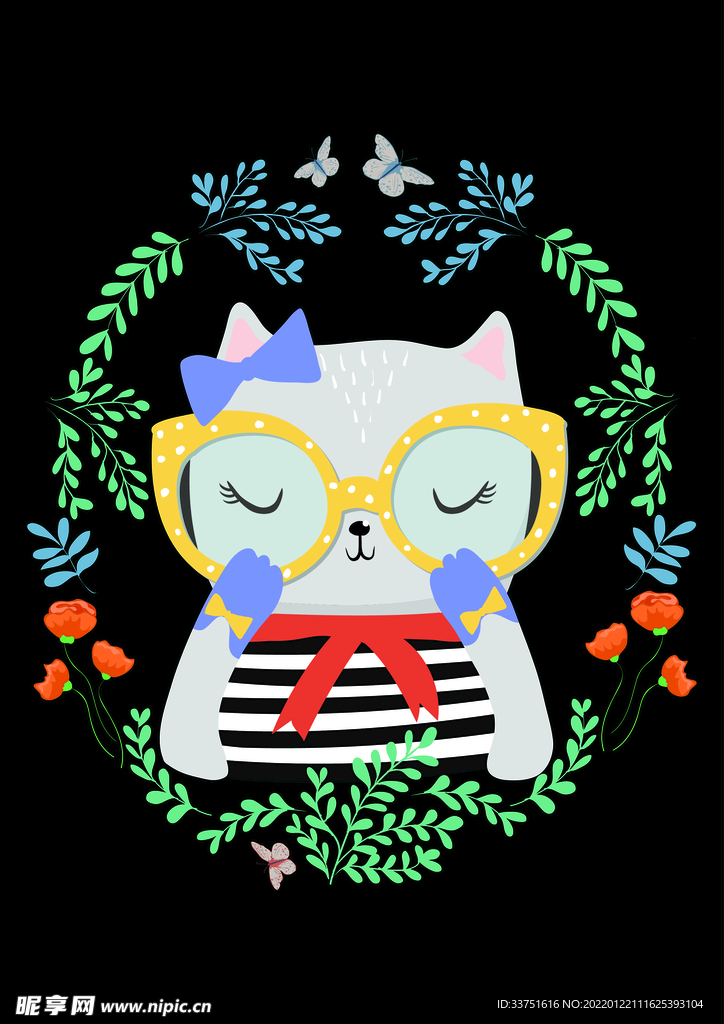 猫咪花卉
