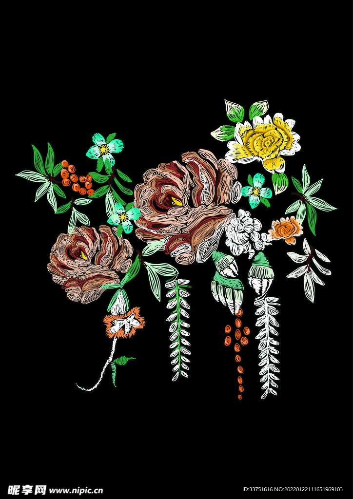 绣花花卉